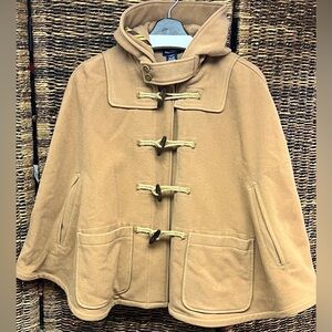 Ralph Lauren Camel Wool Blend Toggle Closure Cape- Youth, Large‎ (12/14)